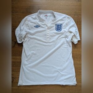 Umbro White and Blue England Soccer Jersey